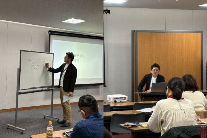講義を行う守山鍼灸整骨院 院長の守山祐樹